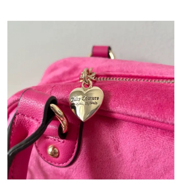 ❣️SOLD❣️ NEW Juicy Couture Free Love Heritage Bowler Satchel Crossbody Hot Pink - Picture 7 of 13